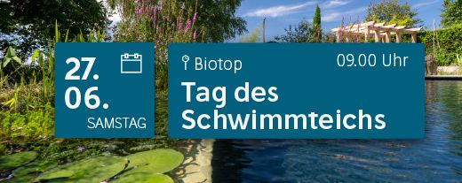 Biotop Tag des Schwimmteichs am 27 Juni um 9 Uhr bei der Biotop Zentrale
