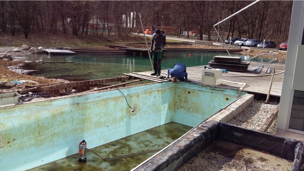 Sanierung Bio-Pool mit Einbau von Photovoltaikanlage